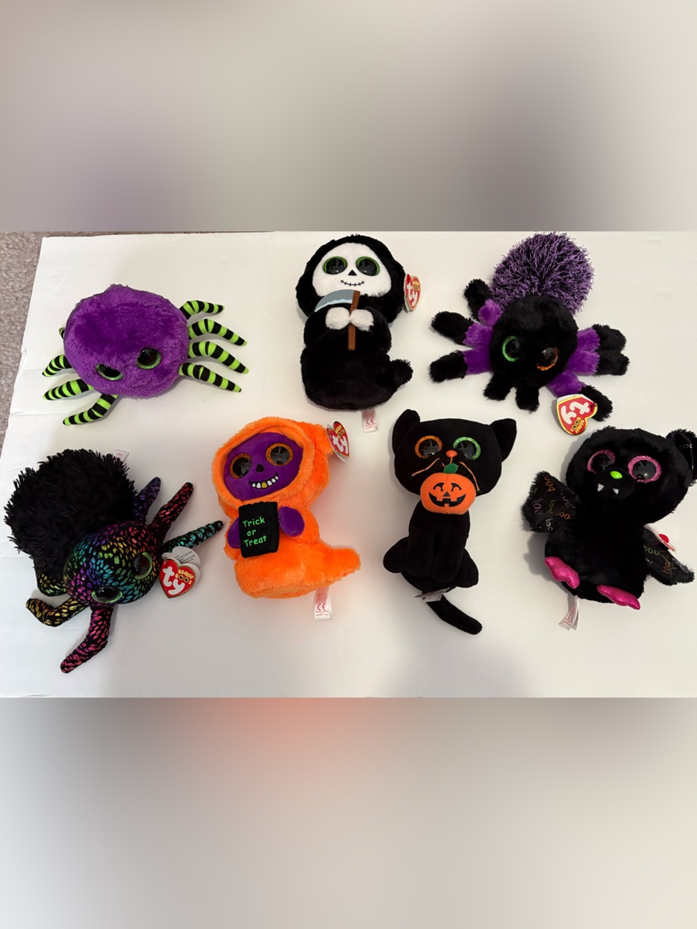Lot of 7 Ty Beanie Boos (6 inch) Halloween — All Retired